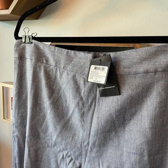 NWT Club Monaco Blue Joannah Linen-blend Pants - Picture 3 of 5